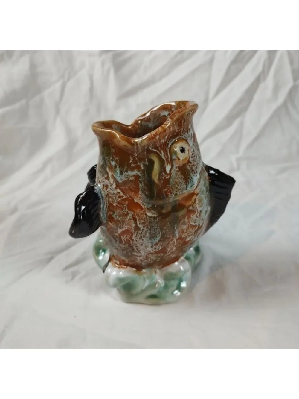Ceramic Carp Fish 5.5" Vase Mid-Century - Picture 4 of 8